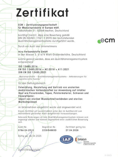 Neues DIN EN ISO Zertifikat