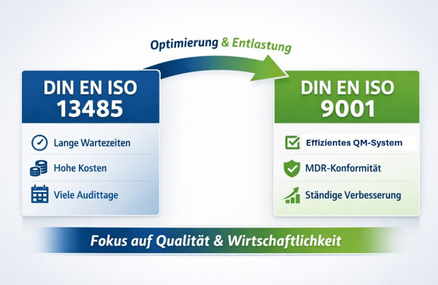 Normwechsel DIN EN ISO 13485 auf DIN EN ISO 9001